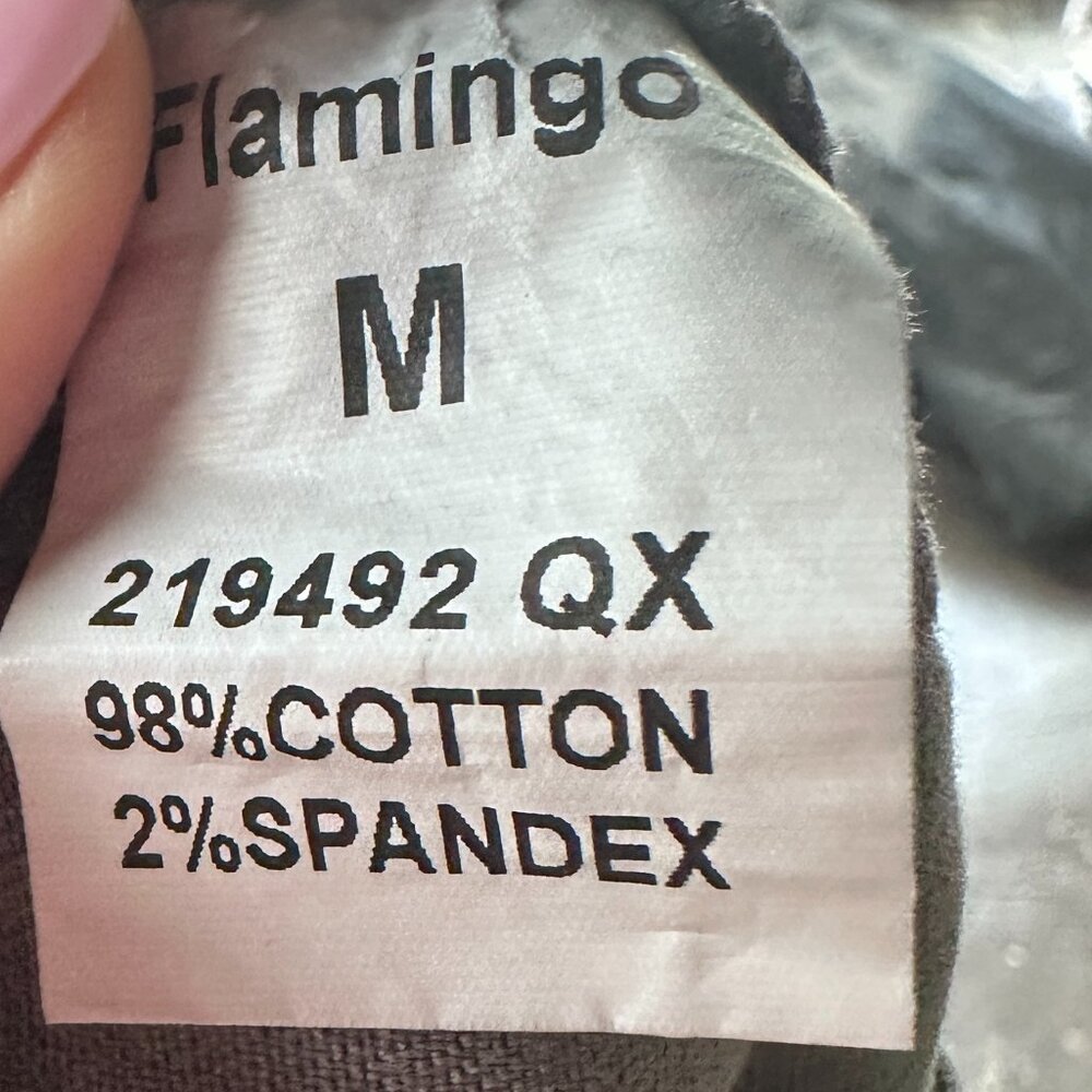NWT Flamingo Cotton Wide Leg Mid Rise Grey Pants Chinos Classic Minimalist - M - Picture 5 of 5